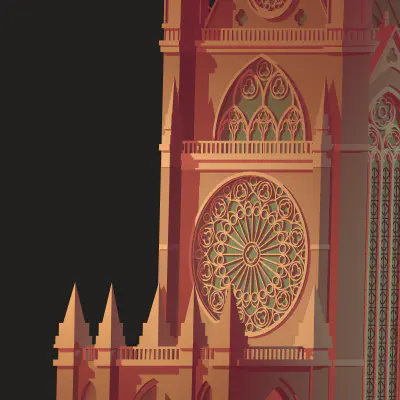 A closeup detail of 'Sainte-Chapelle'