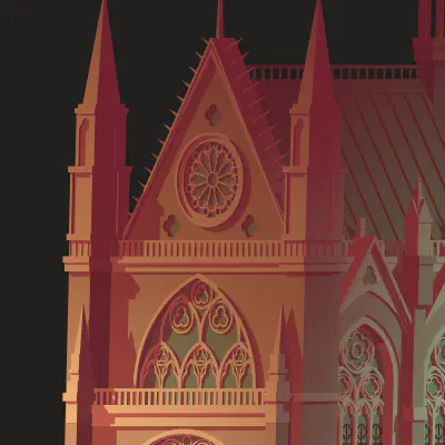 A closeup detail of 'Sainte-Chapelle'